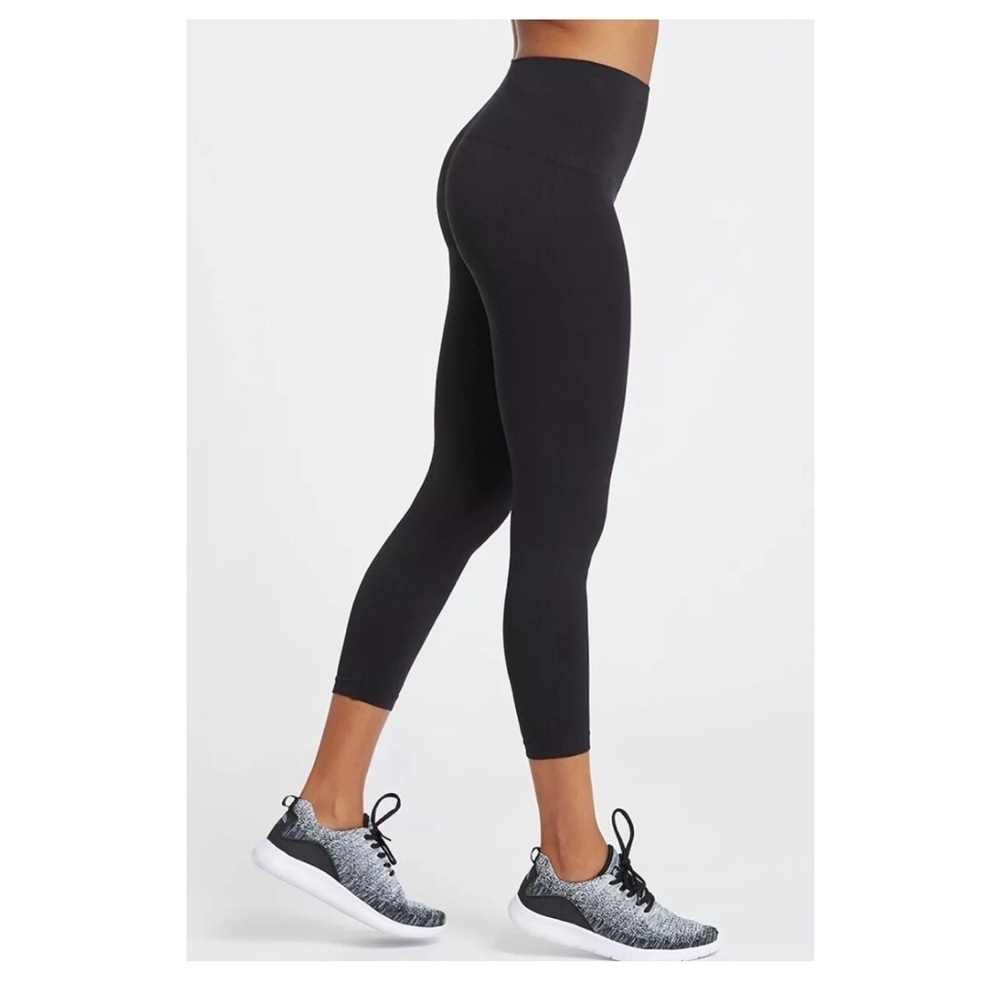 NWT Spanx High Waisted Cropped Lamn Leggings - Women's Medium, Very Black XS